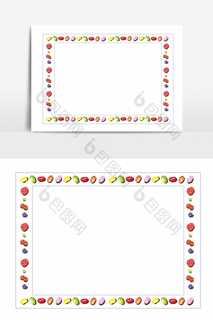 水果花框素材矢量元素