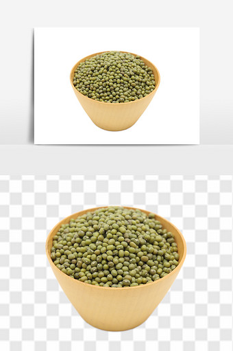 新鲜绿豆干货杂粮元素图片