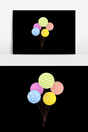 彩色扁平气球图案