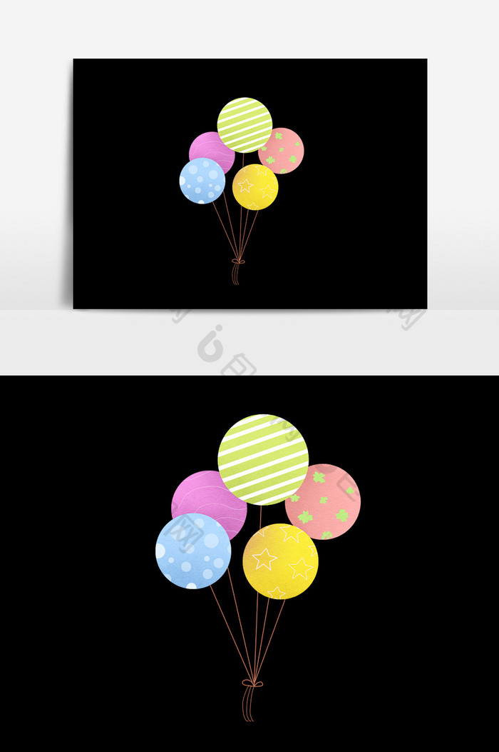 彩色扁平气球图案