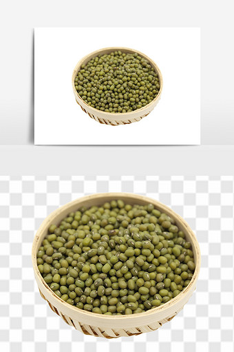 新鲜绿豆干货杂粮侧拍元素图片