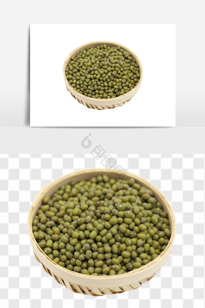 新鲜绿豆干货杂粮侧拍