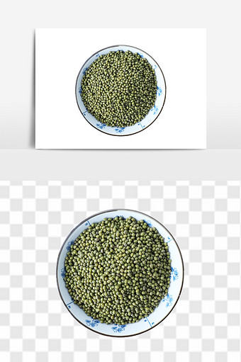 新鲜盘中绿豆干货杂粮元素图片