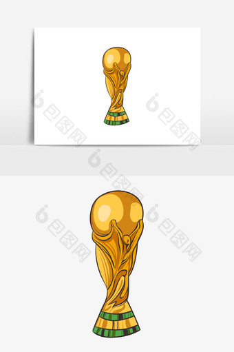 世界杯比赛足球风格奖杯矢量元素图片