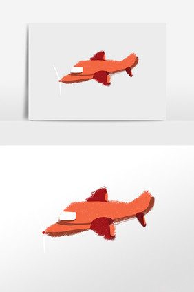 小飞机可爱手绘扁平可爱红色