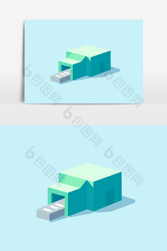 房子25d工厂房子元素图片
