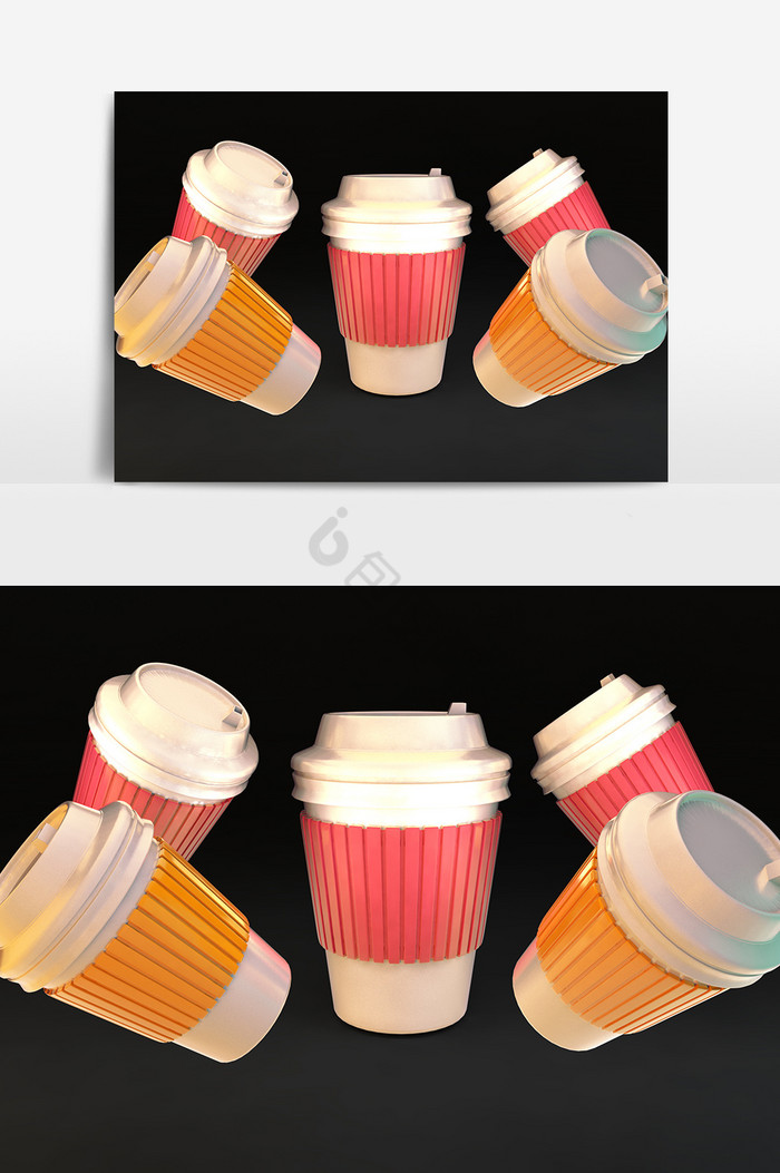 C4D奶茶饮料杯子图片