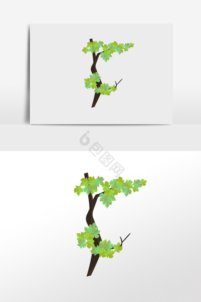 绿树插画图片