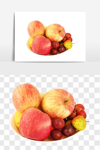 简约清新水果拼盘组合元素图片