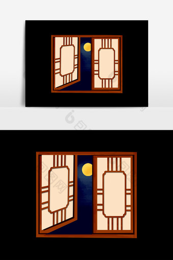 古典装饰窗户元素素材图片
