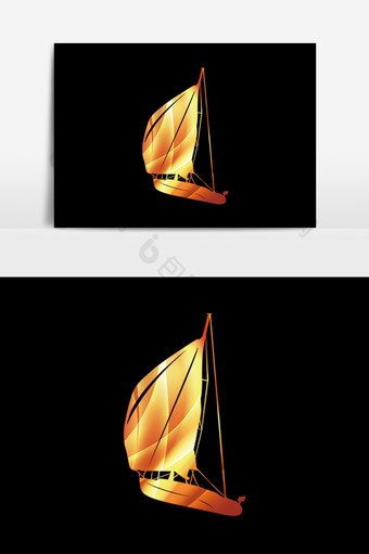 金色房地产装饰帆船元素素材图片