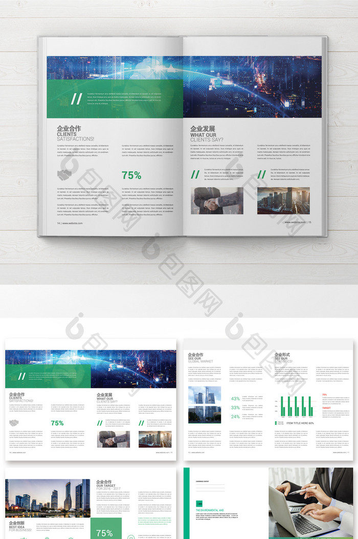 绿色通用商务整套画册