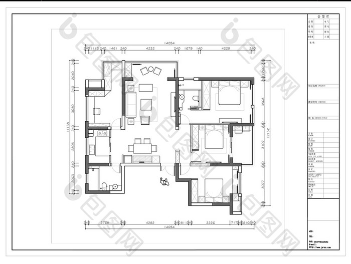 CAD高层室内户型平面方案