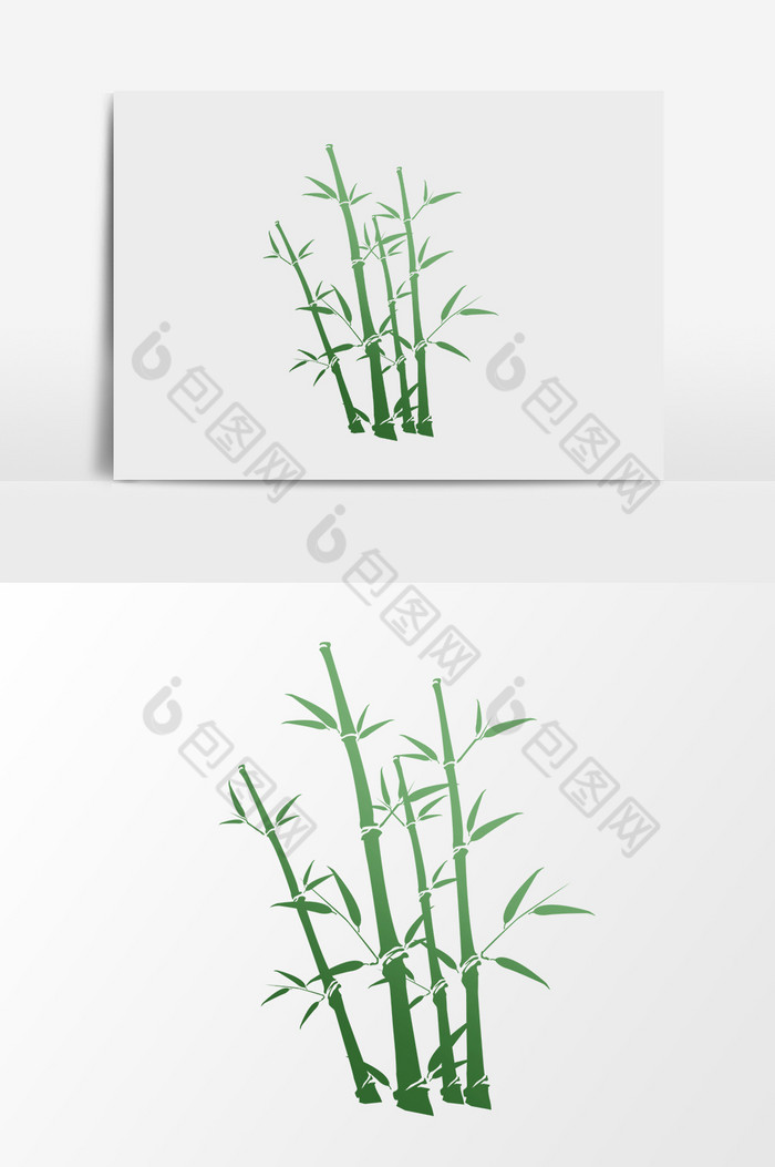 包图 插画 背景素材 【psd】 卡通扁平竹子素材 所