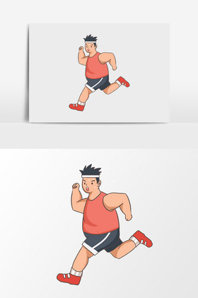 胖子跑步图片漫画图片