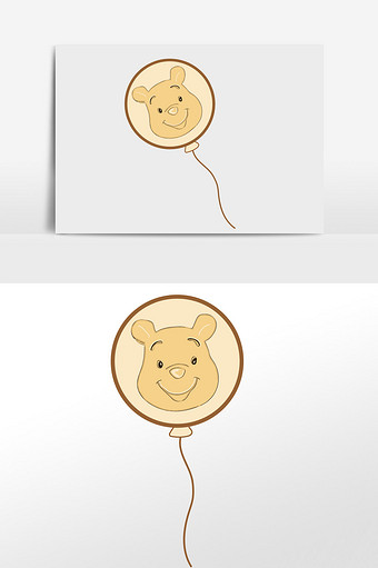 卡通可爱小熊气球元素图片