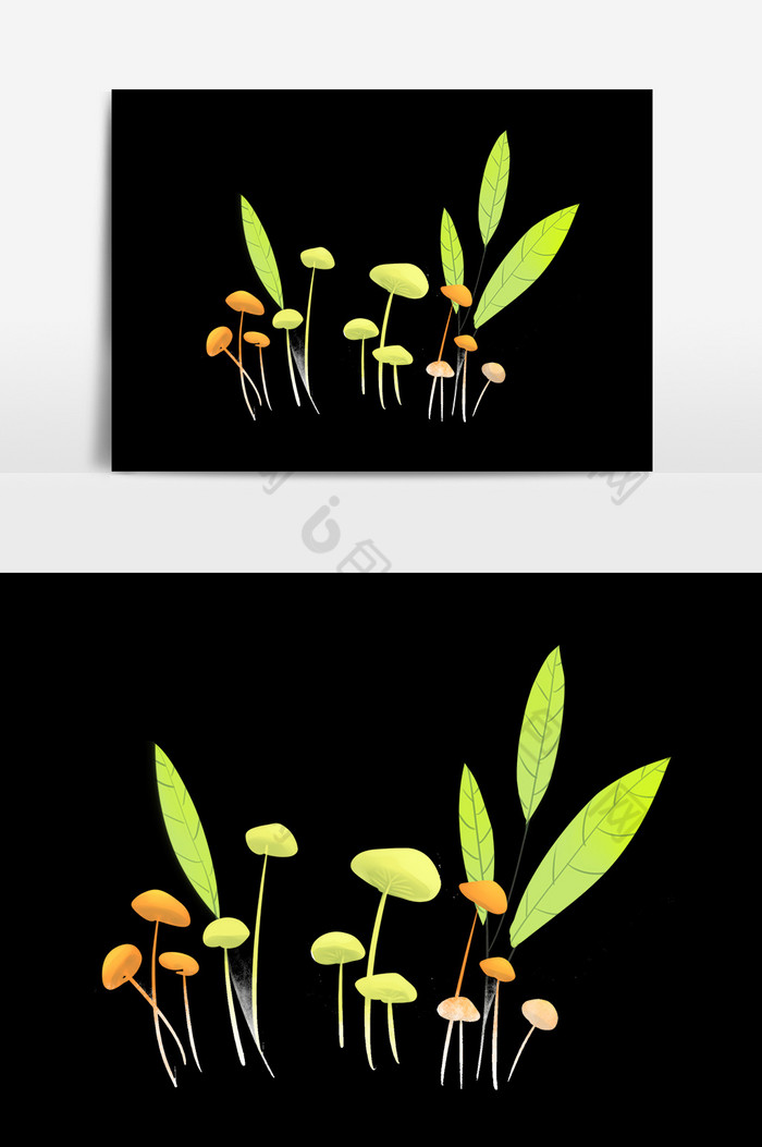 插画元素手绘元素小蘑菇图片