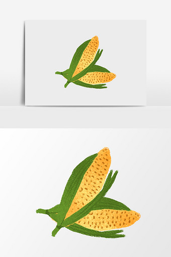 手绘水彩玉米素材图片