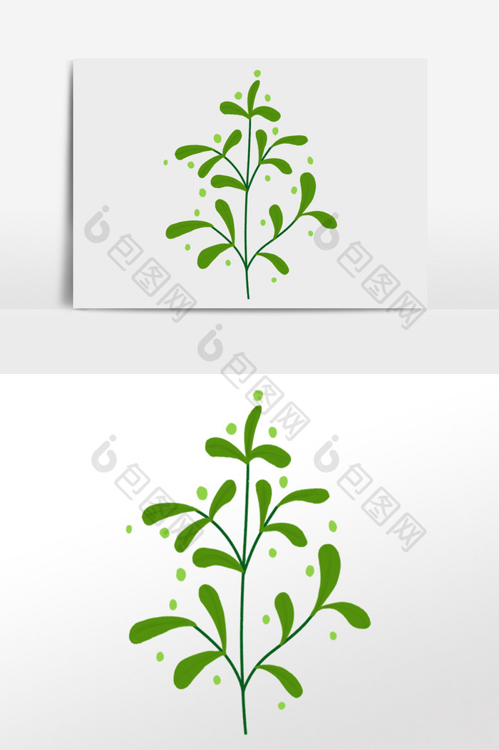 手绘插画元素绿色植物