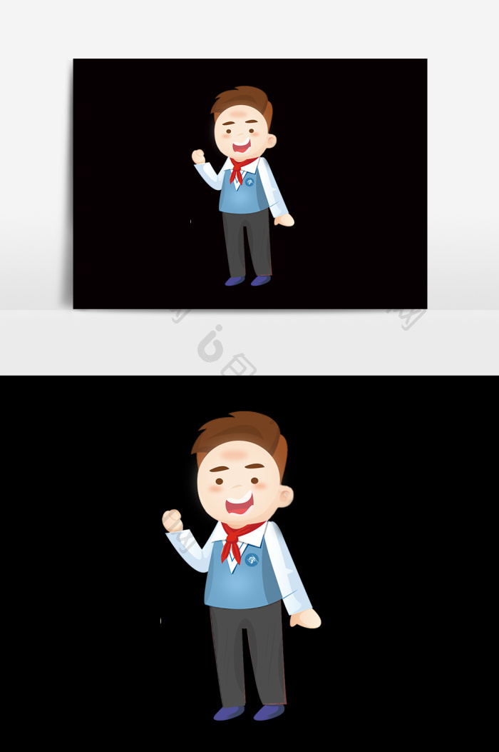 卡通漫画小学生男孩 图片下载 包图网