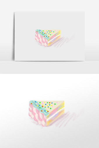 温馨彩色蛋糕手绘插画图片