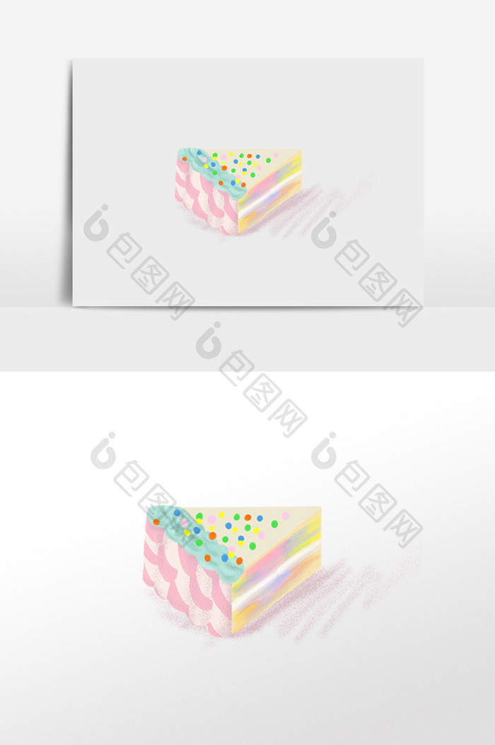 温馨彩色蛋糕手绘插画