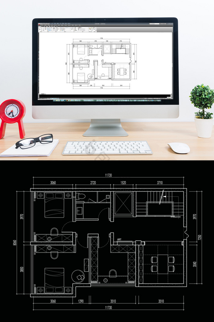 CAD别墅平面方案定制图片