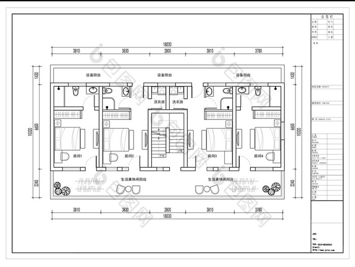 cad酒店大床房平面布置