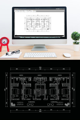 CAD酒店标准层平面布局方案