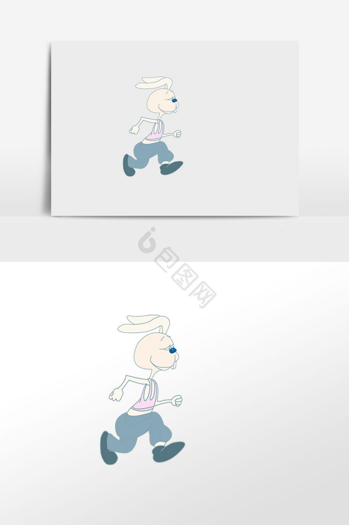 插画跑步兔子图片