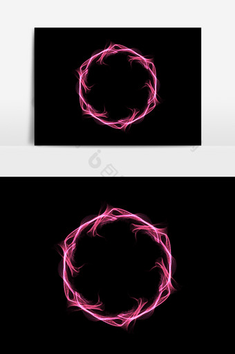 紫红科技圆形光效矢量元素图片