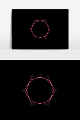 紫红科技几何光效矢量元素