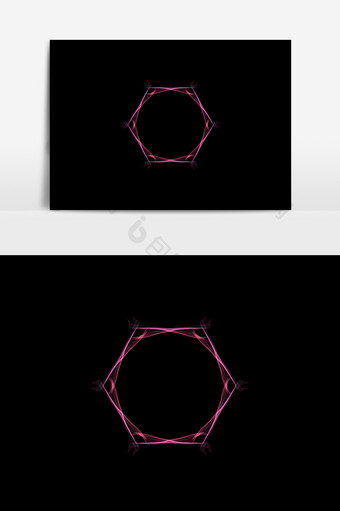 紫红科技几何光效矢量元素图片