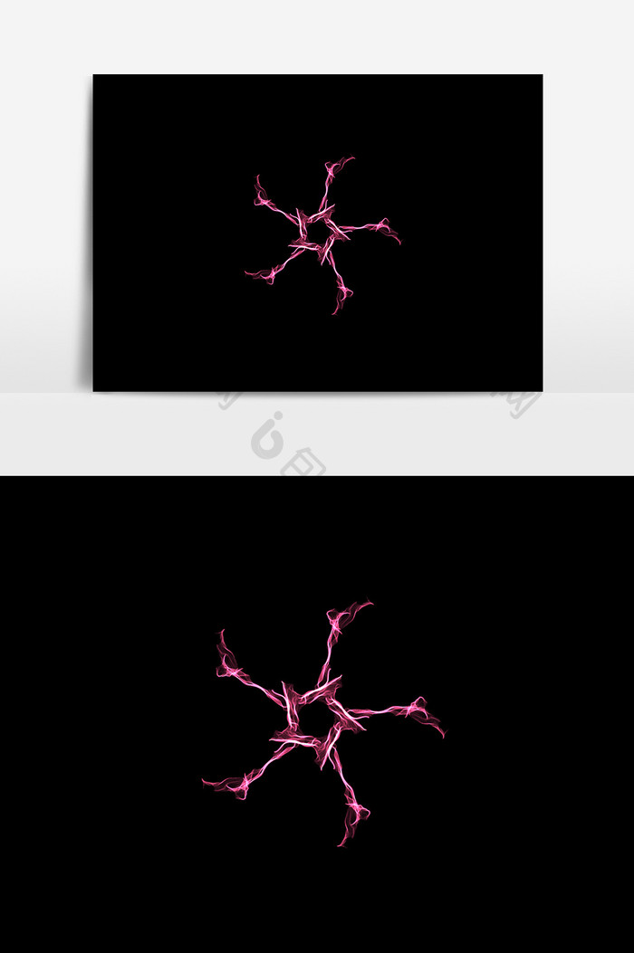 紫红科技星形光效矢量元素