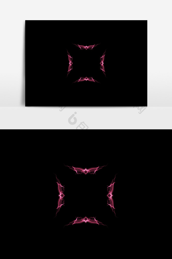 紫红方形科技光效矢量元素