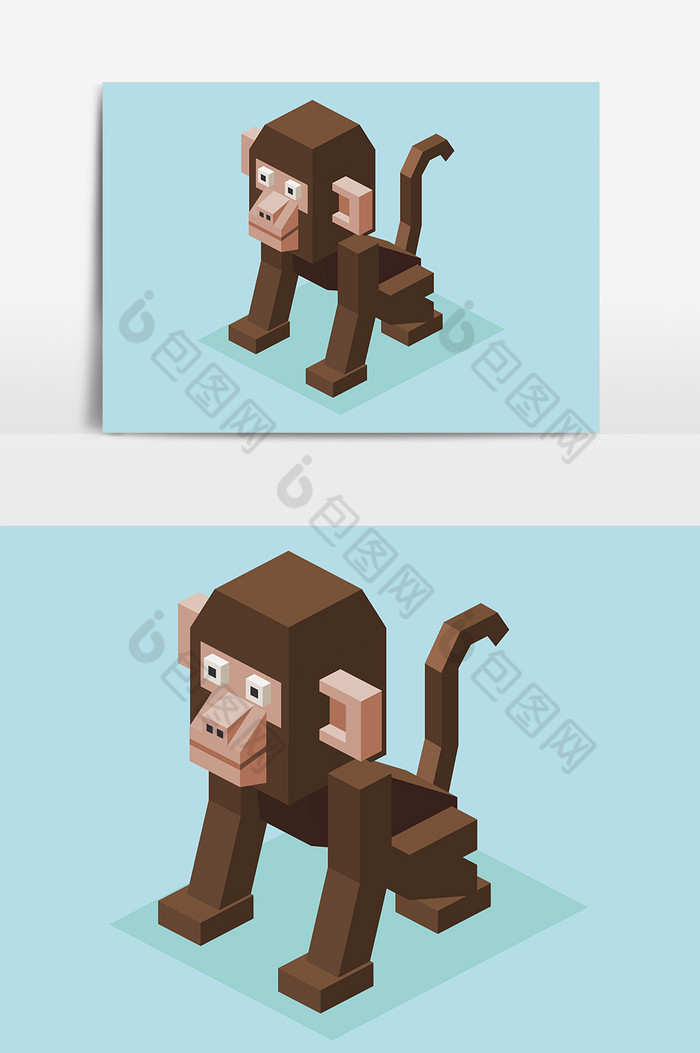 卡通立体动物素材卡通立体动物猴子图片