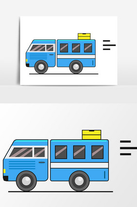 卡通效果货车元素