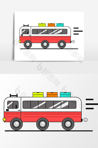 卡通大班车设计元素图片
