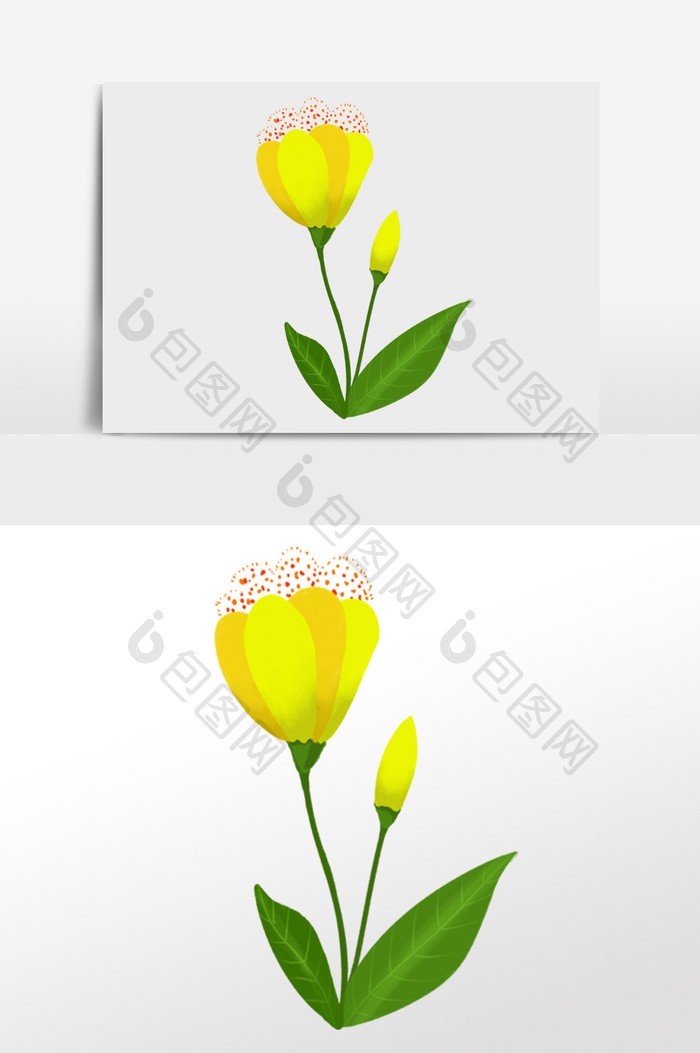 手绘插画元素黄色大花朵