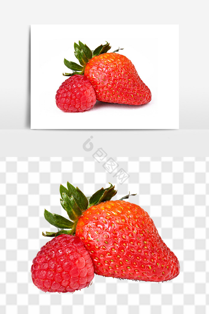 新鲜草莓树莓图片