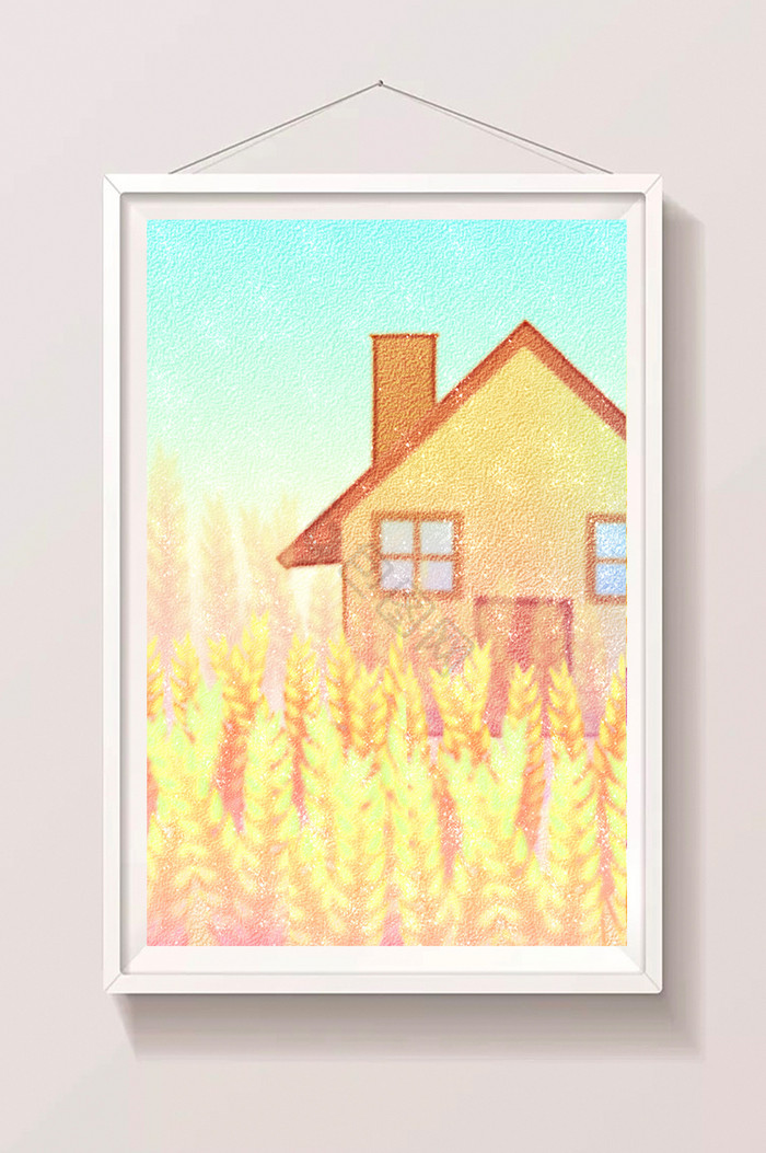彩色麦子房子图片