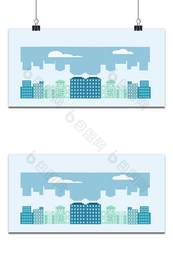 扁平化建筑群掠影背景图片