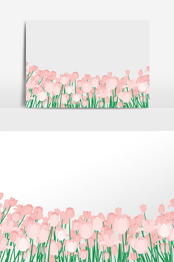 清新玫瑰花花丛插画元素图片