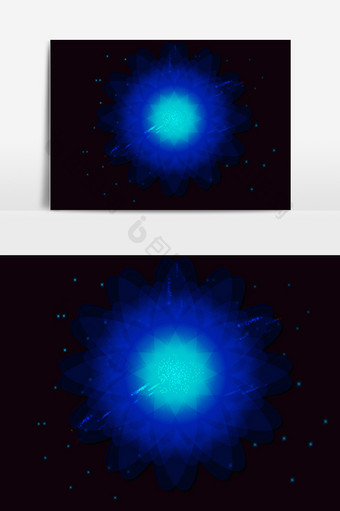 蓝色科技光效设计元素图片