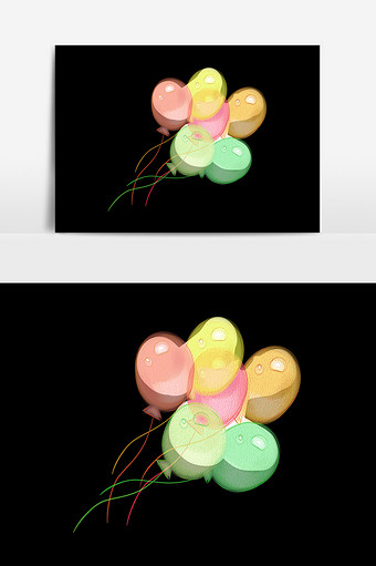 水彩涂鸦气球插画元素素材图片