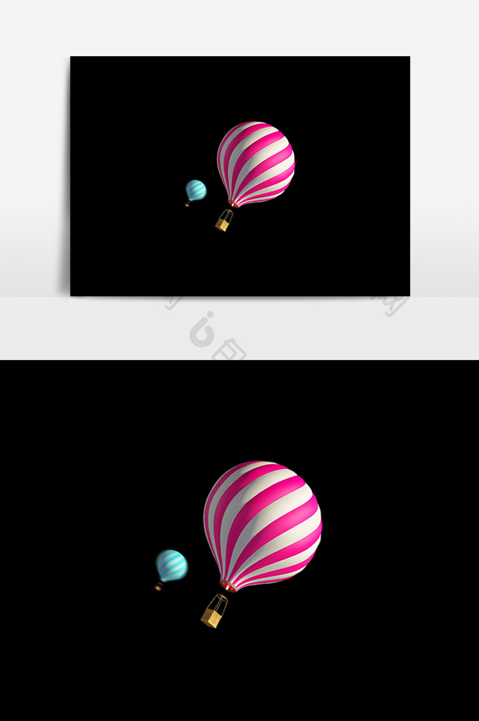 彩色热气球设计元素