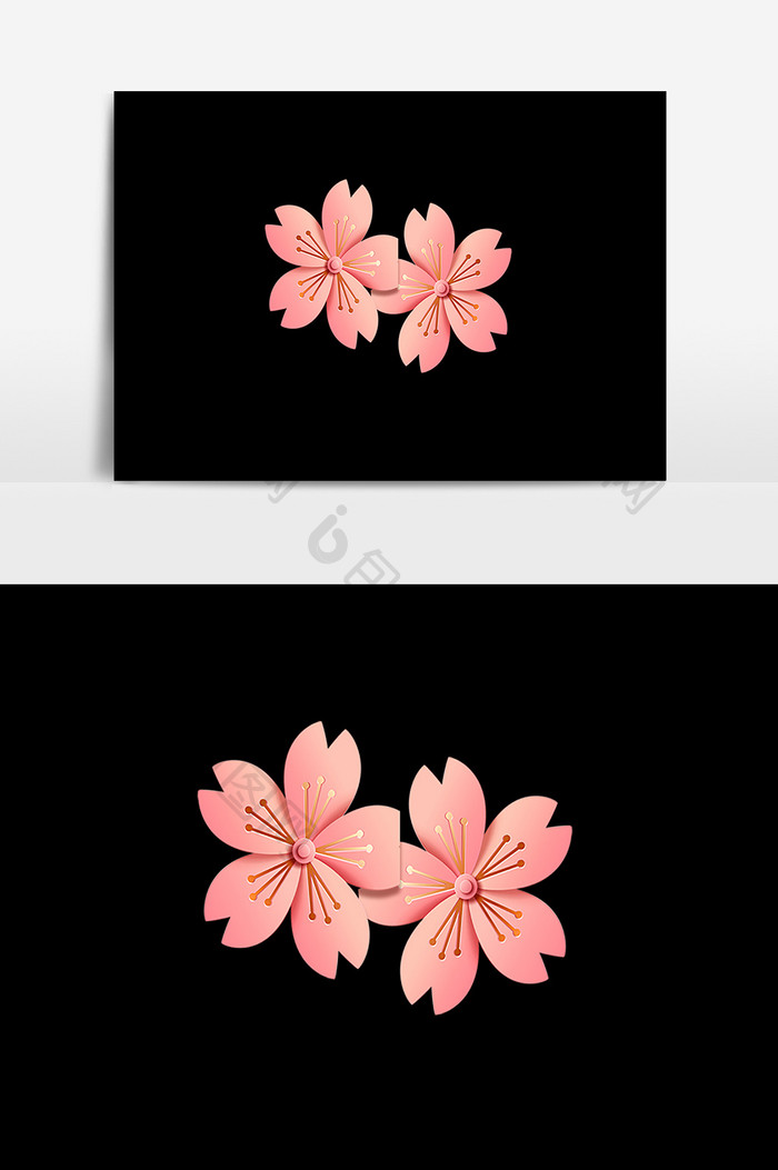 花朵粉色设计元素