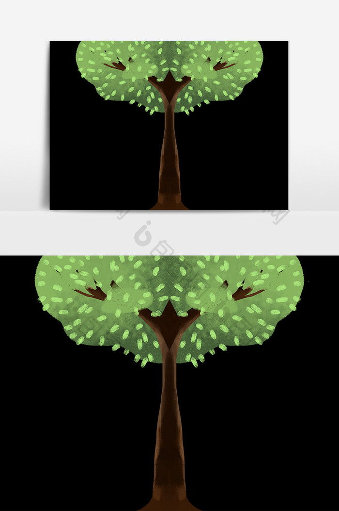 绿色树木插画元素素材