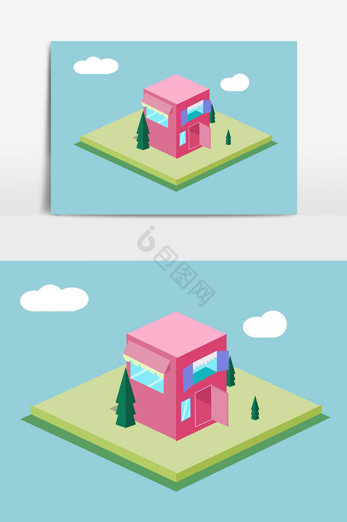 粉红适量房屋图片