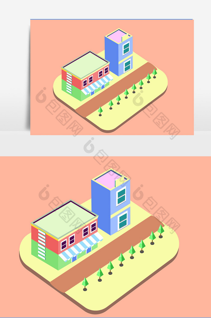 矢量建筑房屋元素